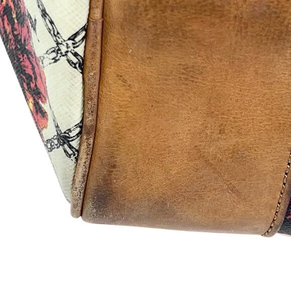 L.A.M.B. by Gwen Stefani Satchel Handbag Marigold Floral Print White Brown - Picture 13 of 16